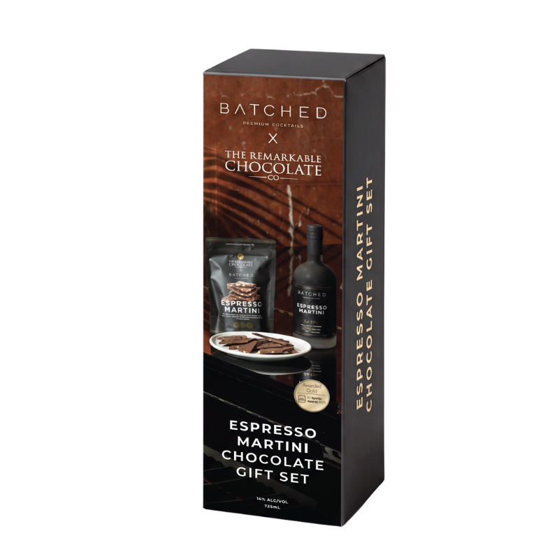 BATCHED Espresso Martini 725ml X The Remarkable Chocolate Bark 125g Giftbox