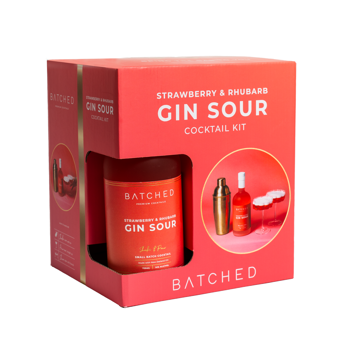 BATCHED Strawberry & Rhubarb Sour Cocktail Giftset