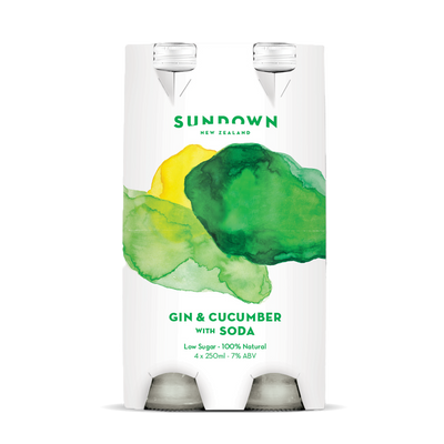 Sundown Gin & Cucumber with Soda - Premium Liquor New Zealand