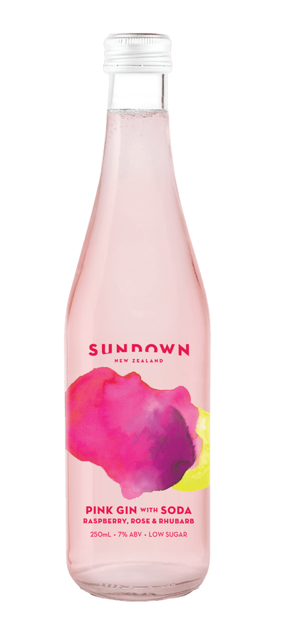 Sundown Pink Gin with Soda + Raspberry + Rose & Rhubarb — image 5 | Premium Liquor NZ